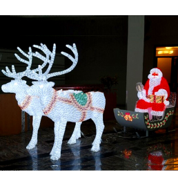 LED Sculpture Santa Claus with Sleigh Lights