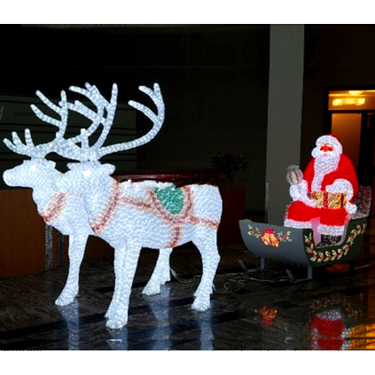 LED Sculpture Santa Claus with Sleigh Lights LED Sculpture Santa Claus with Sleigh Lights