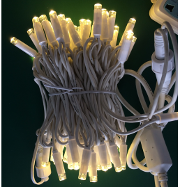 White Rubber Cable LED Christmas Lights