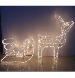 LED Deer with Sleigh Motif Lights