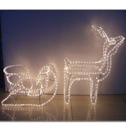 LED Deer with Sleigh Motif Lights  LED Deer with Sleigh Motif Lights