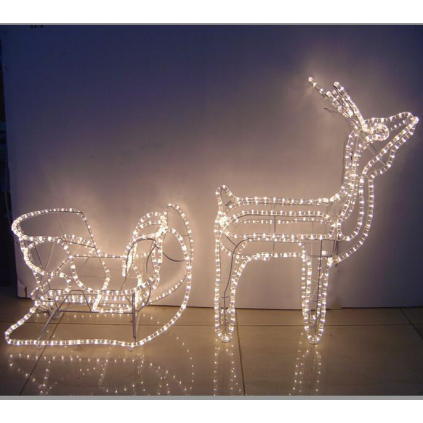 LED Deer with Sleigh Motif Lights