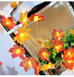 Battery Powered LED Maple Leaf Lights