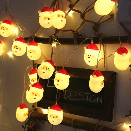 Battery Powered LED Santa Claus Lights