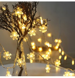 Battery Powered LED Snowflake Lights