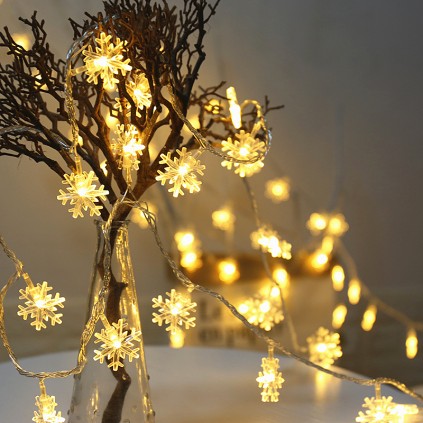 Battery Powered LED Snowflake Lights